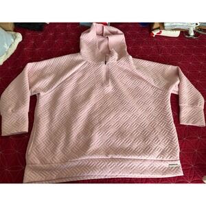 Nine West Active Pink Quilted Quarter Zip Hoodie Sweatshirt Women's Plus 3X